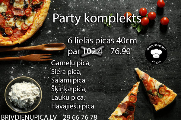 Party komplekts= sešas 40 cm picas