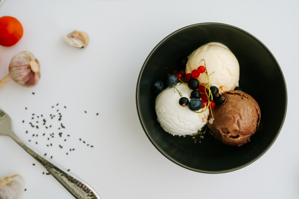 Selection of homemade ice cream