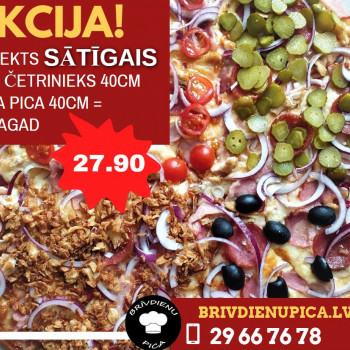 Komplekts "SĀTĪGAIS" = Siera pica 40cm + Gaļas četrinieks 40cm