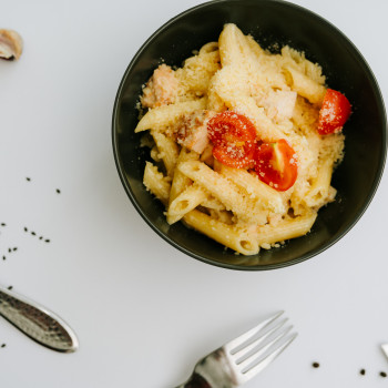 Pasta in cream sauce